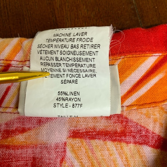 Vintage Company Collection Linen Blend Short/Jacket Womens Size M Orange Floral - Picture 10 of 16